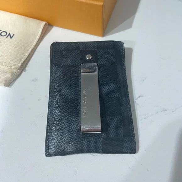 Louis Vuitton Blue Pince Damier Cobalt Card Holder Wallet